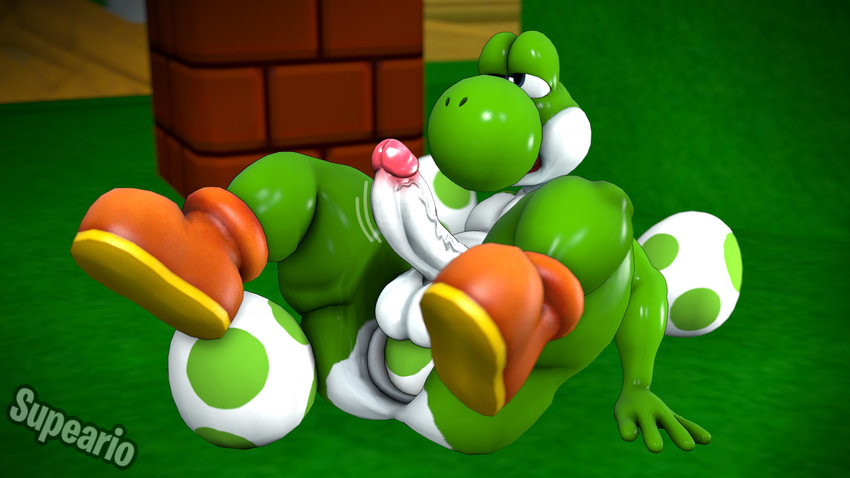 anthro egg genitals male oviposition penis solo supeario mario_bros nintendo green_yoshi scalie yoshi 16:9 3d_(artwork) 4k absurd_res digital_media_(artwork) hi_res source_filmmaker_(artwork) widescreen