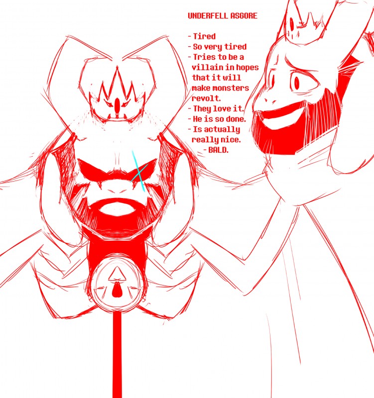 anthro beard crown facial_hair headgear horn long_ears male mature_anthro mature_male text fatz_geronimo undertale undertale_(series) asgore_dreemurr boss_monster_(undertale) bovid caprine mammal absurd_res english_text hi_res lol_comments