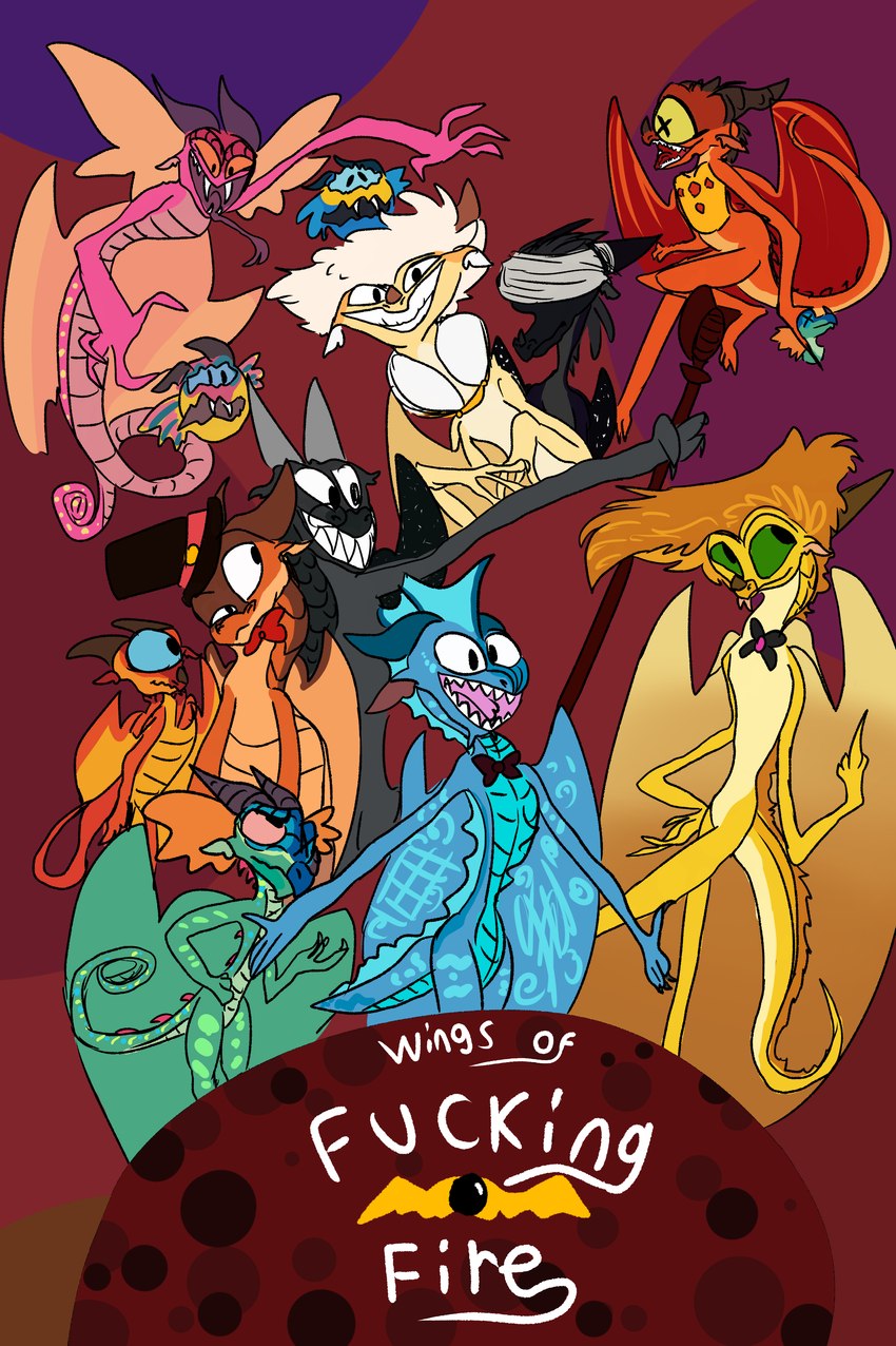 anthro group membrane_(anatomy) membranous_wings movie_poster profanity shitpost tail wings flickertoons hazbin_hotel mythology wings_of_fire blaze_(wof) clay_(wof) glory_(wof) jambu_(wof) morrowseer_(wof) peril_(wof) scarlet_(wof) starflight_(wof) sunny_(wof) tamarin_(wof) tsunami_(wof) dragon mudwing_(wof) mythological_creature mythological_scalie nightwing_(wof) rainwing_(wof) sandwing_(wof) scalie seawing_(wof) skywing_(wof) absurd_res hi_res meme redraw