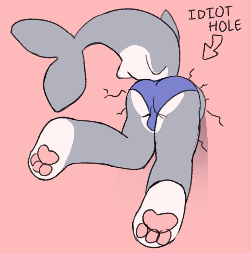 anthro bulge butt clothing cracks directional_arrow pawpads rear_view shark_tail solo tail through_wall underwear popstick pop_(popstick) domestic_cat felid feline felis fish hybrid mammal marine shark 2024 digital_drawing_(artwork) digital_media_(artwork) hi_res