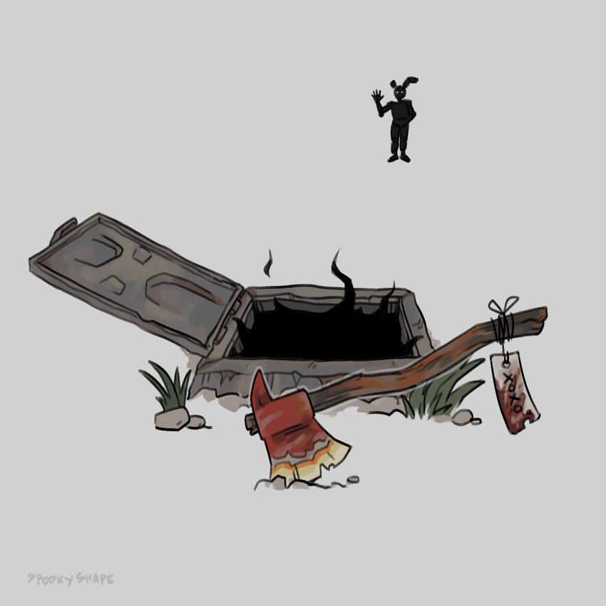 5_fingers anthro arms_bent axe black_body empty_eyes featureless_feet feet fingers front_view gesture grass hand_behind_back hatch light long_ears machine male male_anthro mouthless noseless note plant rock solo standing straight_legs text torn_ear waving waving_at_viewer xoxo spookyshape dead_by_daylight five_nights_at_freddy's five_nights_at_freddy's_3 scottgames springtrap_(fnaf) animatronic hybrid lagomorph leporid mammal rabbit robot 1:1 2025 artist_name colored crossover digital_drawing_(artwork) digital_media_(artwork) english_description hi_res lighting portrait shaded