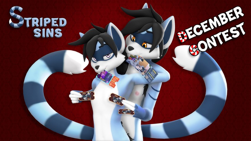 anthro bedroom_eyes black_hair blue_body blue_fur contest convenient_censorship duo female fur hair male markings narrowed_eyes orange_eyes purple_eyes seductive striped_markings striped_tail stripes tail tail_markings ticket willitfit striped_sins felix_(striped_sins) ryder_(striped_sins) 16:9 widescreen brother_(lore) brother_and_sister_(lore) sibling_(lore) sister_(lore)