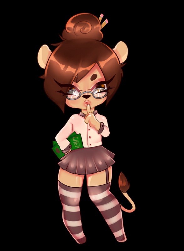 clothing eyewear female glasses legwear librarian library pencil_(object) simple_background solo stockings thigh_highs transparent_background freakster laish felid lion mammal pantherine alpha_channel hi_res