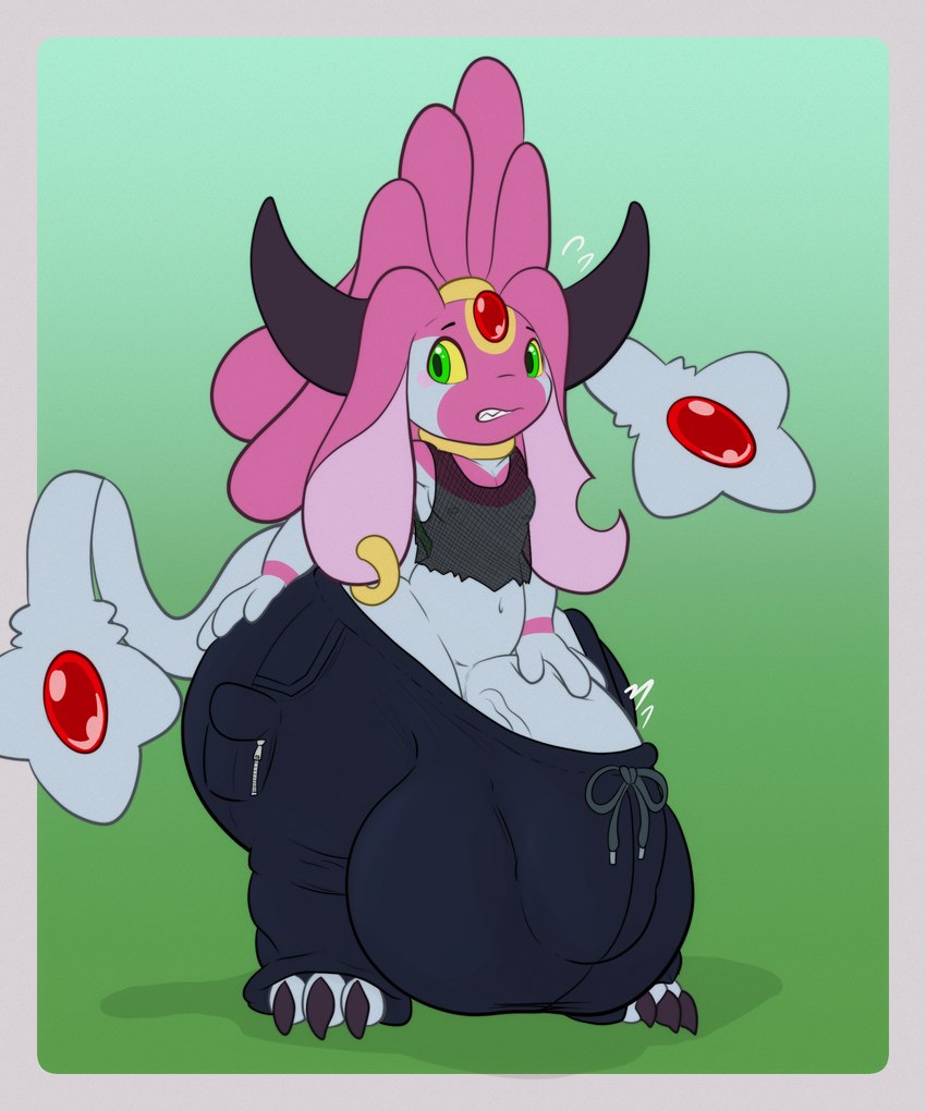 4_fingers balls big_balls big_butt big_penis butt clothed clothing crop_top femboy fingers fusion genitals grey_body horn huge_balls huge_butt huge_penis humanoid_genitalia humanoid_penis hyper hyper_balls hyper_butt hyper_genitalia hyper_penis male nipples penis pokemon_fusion shirt simple_background solo tail thick_thighs topwear wardrobe_malfunction wide_hips vezerem nintendo pokemon carou_(vezerem) generation_4_pokemon generation_6_pokemon hoopa hoopa_(confined) humanoid legendary_pokemon mesprit pokemon_(species) 5:6 hi_res