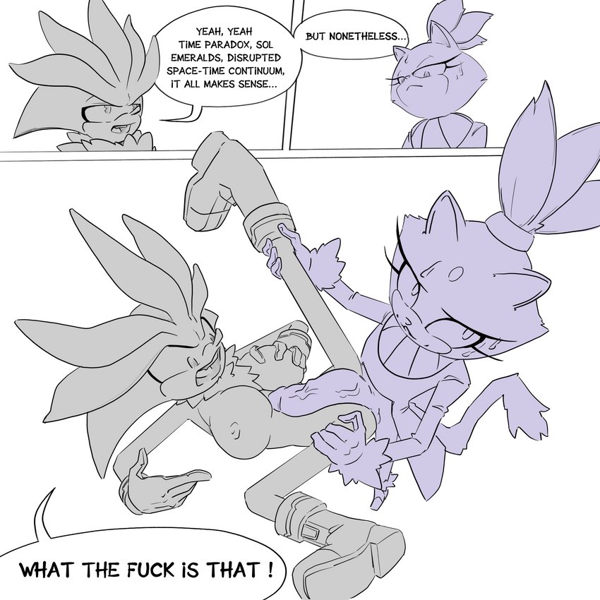 anthro crossgender duo female gynomorph intersex intersex/intersex male male/female profanity sol_emerald text xetsio idw_publishing sega sonic_the_hedgehog_(comics) sonic_the_hedgehog_(idw) sonic_the_hedgehog_(series) blaze_the_cat silver_the_hedgehog domestic_cat eulipotyphlan felid feline felis hedgehog mammal 1:1 english_text hi_res