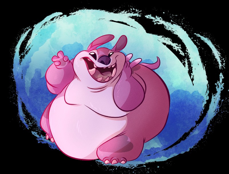 3_toes 4_fingers back_spines claws feet fingers gesture grainy hand_gesture leg_markings looking_at_viewer male markings no_sclera obese obese_male open_mouth open_smile overweight overweight_male pink_body purple_nose smile solo toe_claws toes toony v_sign whirlpool kibadoglover45 disney lilo_and_stitch cannonball_(lilo_and_stitch) alien experiment_(lilo_and_stitch) 2017 alpha_channel digital_drawing_(artwork) digital_media_(artwork) hi_res shaded soft_shading