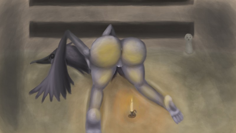 beak feathered_wings feathers female nude solo wings theblackphantom dark_souls fromsoftware ornifex avian bird corvid corvus_(genus) crow crow_demon mammal oscine passerine 16:9 widescreen