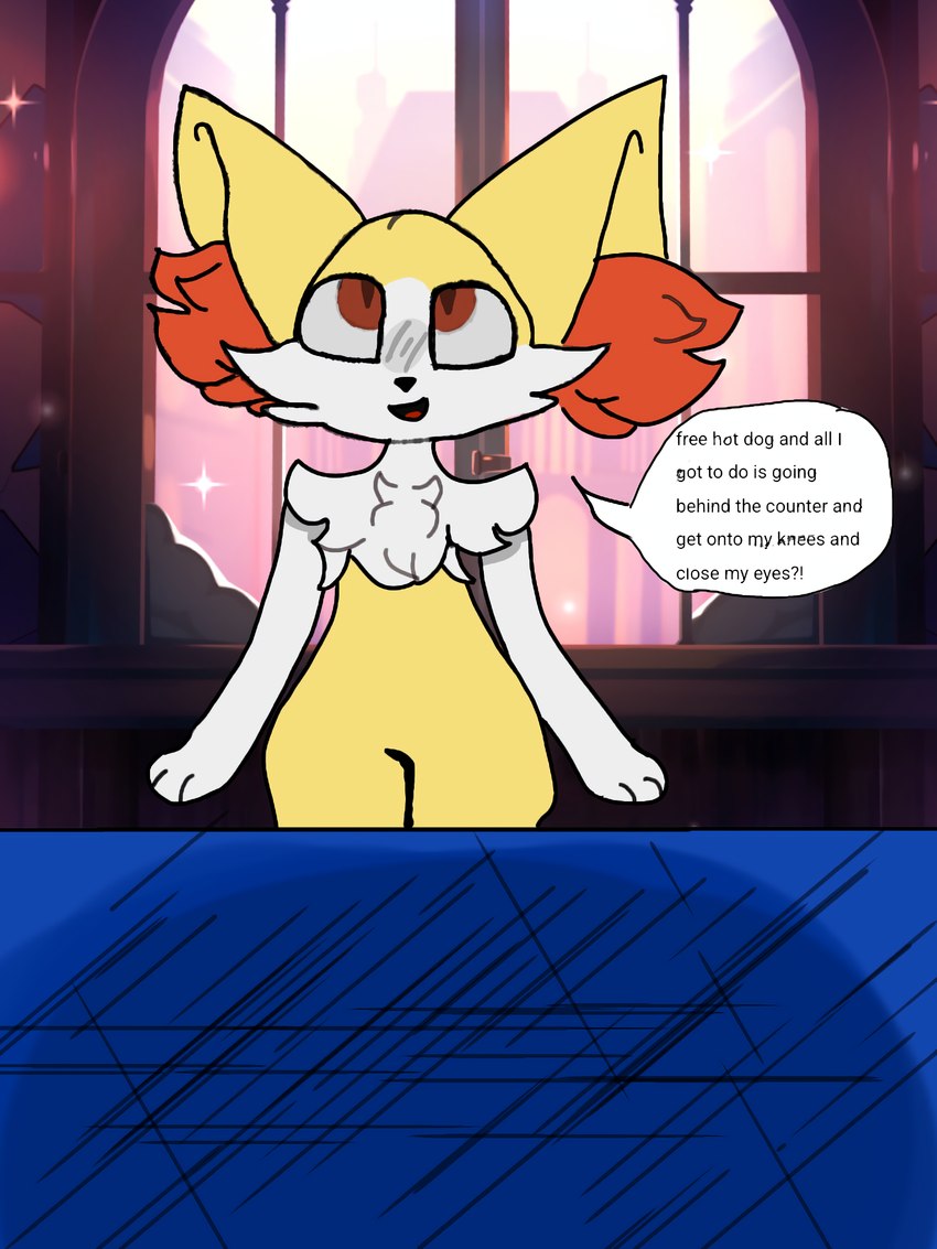 ambiguous_gender anthro fur looking_at_viewer open_mouth simple_background solo text videx nintendo pokemon smoke_rasbarry braixen canid canine fox generation_6_pokemon mammal pokemon_(species) 3:4 colored digital_drawing_(artwork) digital_media_(artwork) english_text hi_res andromorph_(lore)