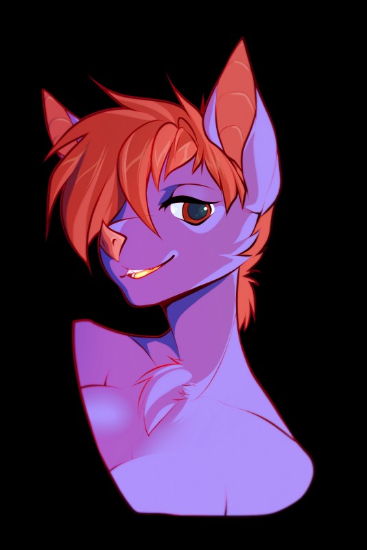 anthro breasts chest_tuft female hair looking_at_viewer nude open_mouth simple_background smile solo transparent_background tuft undercut teil kiri kiribat bat mammal alpha_channel hi_res