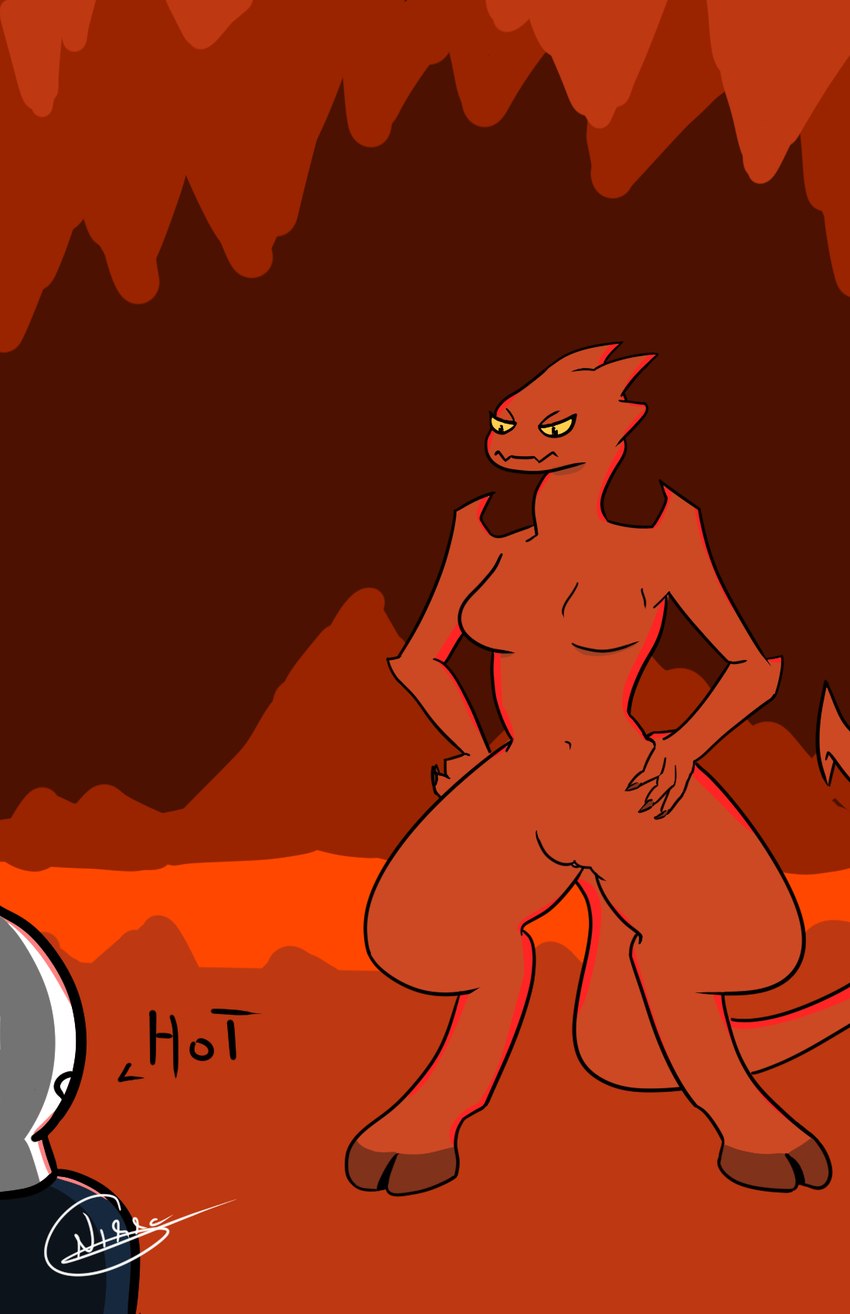 angry breasts duo exposed_breasts female genitals hell lava male male/female pussy nikkora satina_(series) lucia_(satina) demon human humanoid mammal hi_res