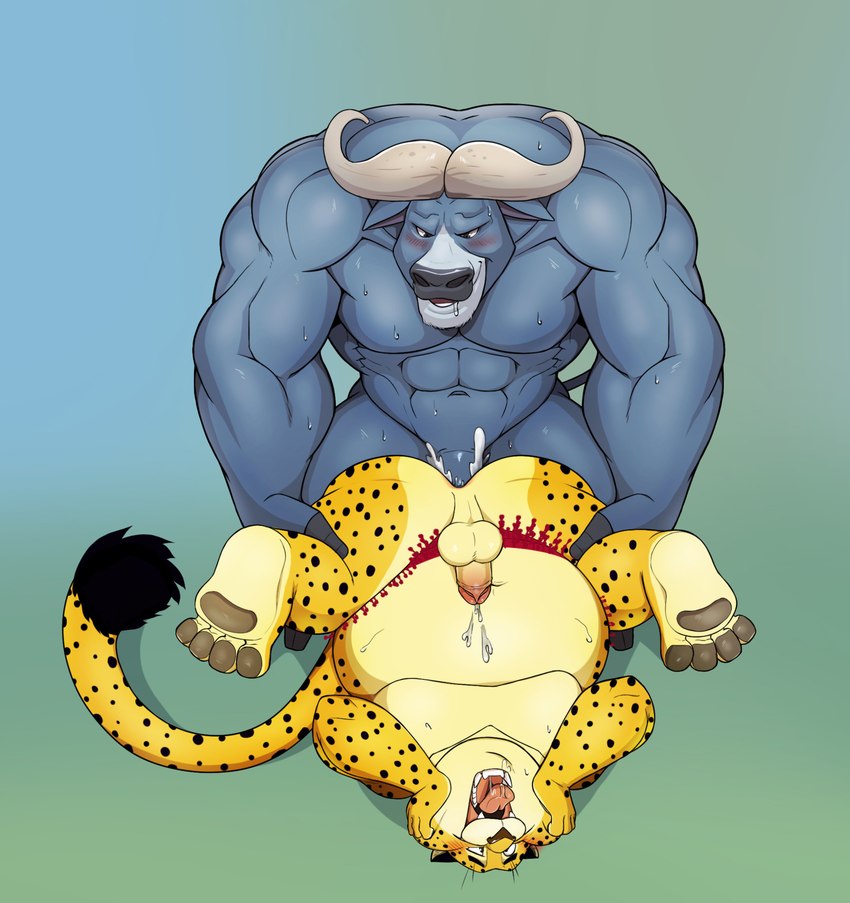 benjamin clawhauser and chief bogo (zootopia and etc) created by seyrmo