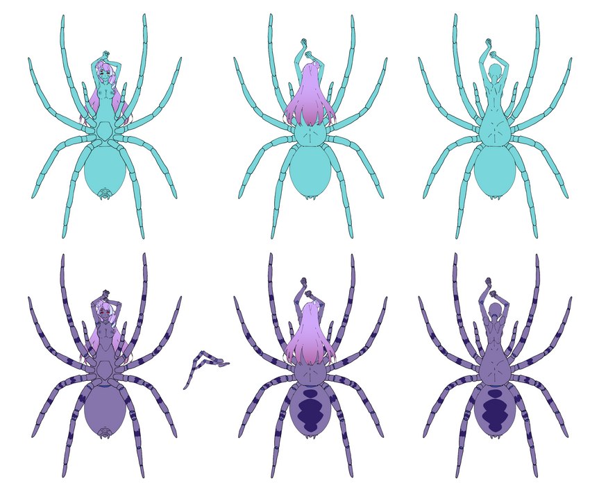 arthropod_abdomen bald big_breasts blue_body breasts claws exoskeleton female hair humanoid_pointy_ears long_hair multi_eye multicolored_body multicolored_exoskeleton nipples nude purple_body purple_exoskeleton purple_hair red_eyes solo two_tone_body two_tone_exoskeleton madiblitz european_mythology greek_mythology macross mythology mikumo_guynemer arachne arachnid arachnid_taur arthropod arthropod_taur humanoid spider spider_taur taur absurd_res hi_res