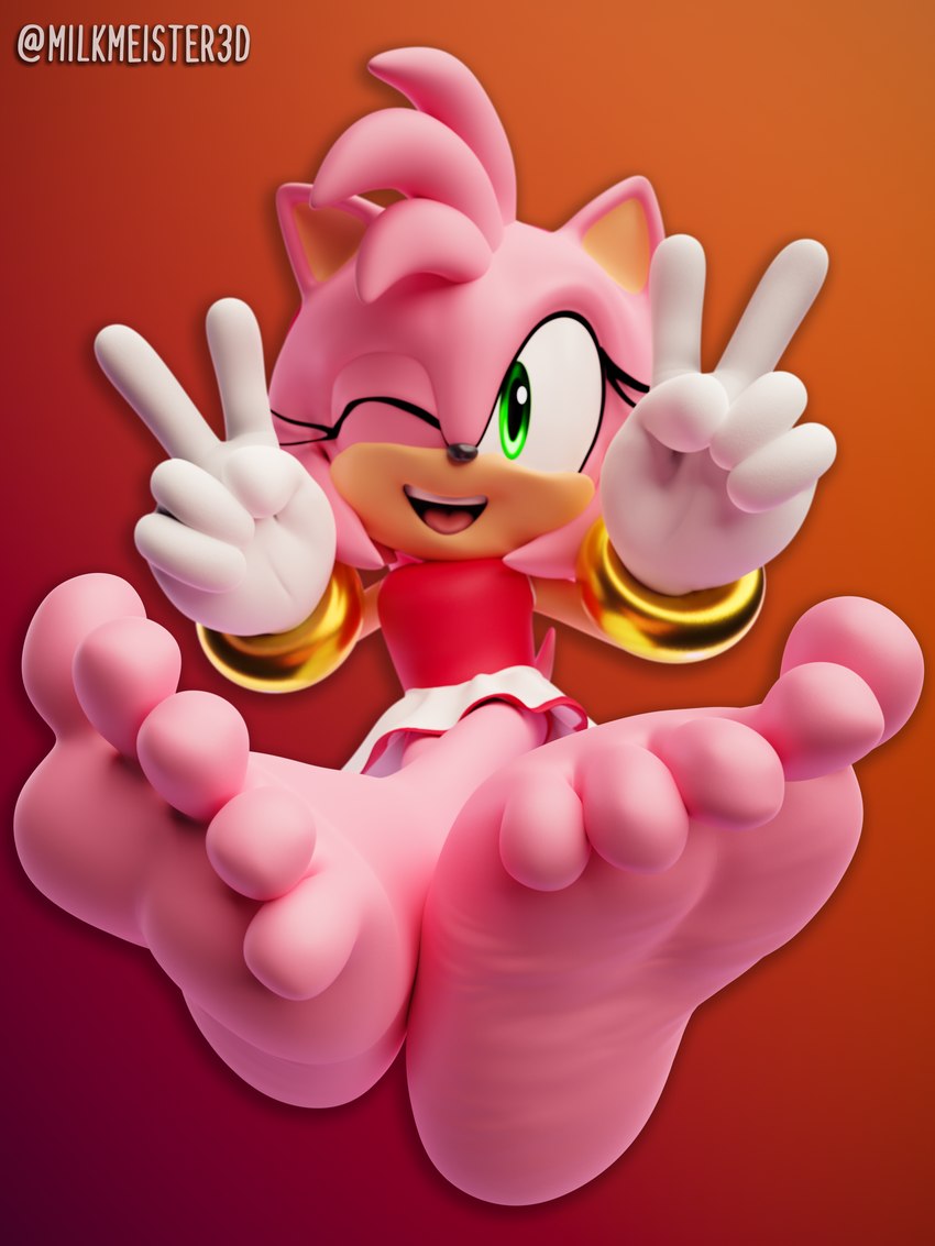 amy rose (sonic the hedgehog (series) and etc) created by milkmeister3d