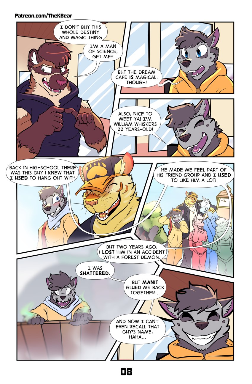 anthro dialogue dialogue_box male slightly_chubby slightly_chubby_anthro slightly_chubby_male speech_bubble text thekinkybear comet_stars dude_lyena greg_shepherd johnny_bunny rum_letigre_(thekbear) will_whiskers canid canine canis domestic_cat domestic_dog felid feline felis german_shepherd herding_dog hybrid hyena lagomorph leporid lion mammal mastiff mixed_breed molosser pantherine pastoral_dog rabbit raccoon_dog rottweiler tanuki absurd_res comic english_text hi_res url