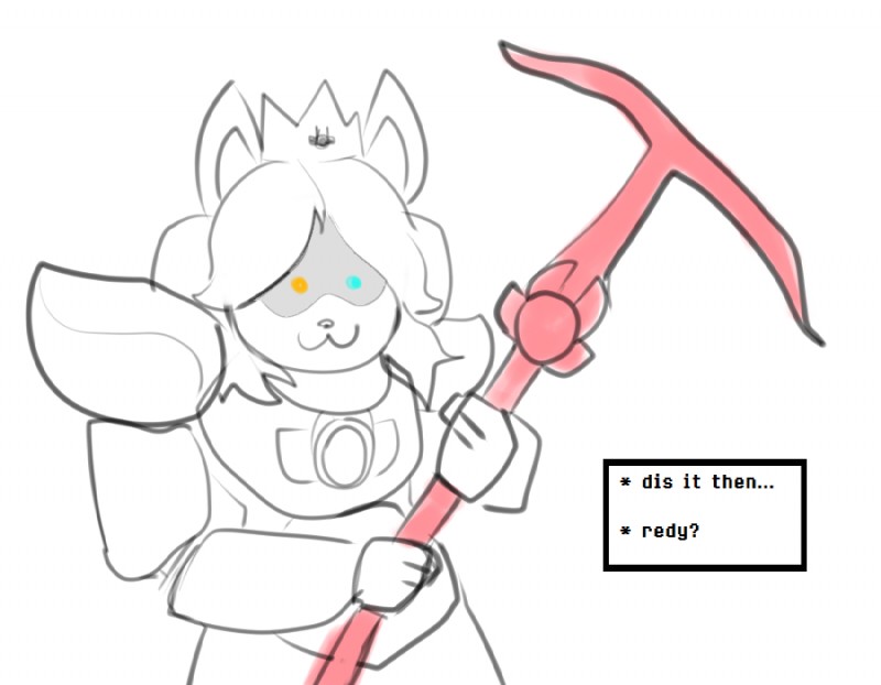 asgore dreemurr and temmie (undertale (series) and etc) created by unknown artist