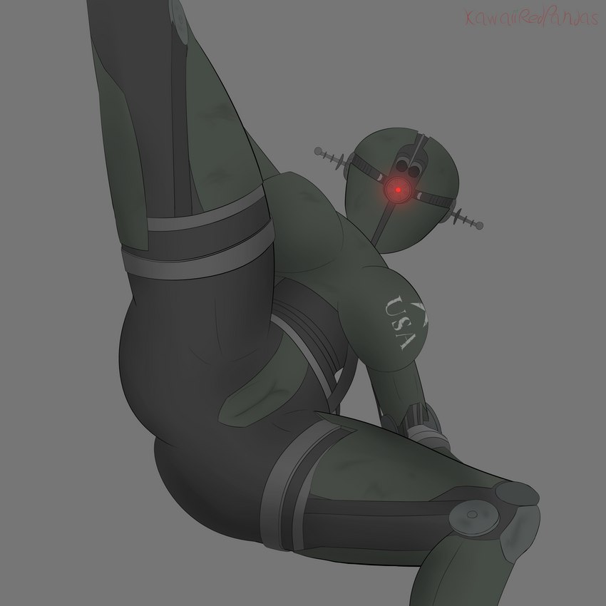 1_eye female genitals grey_background looking_at_viewer lying machine not_furry on_side pussy red_eyes simple_background solo spread_legs spreading kawaiiredpandas fallout microsoft assaultron_(fallout) humanoid robot robot_humanoid 1:1 2021 absurd_res digital_media_(artwork) hi_res