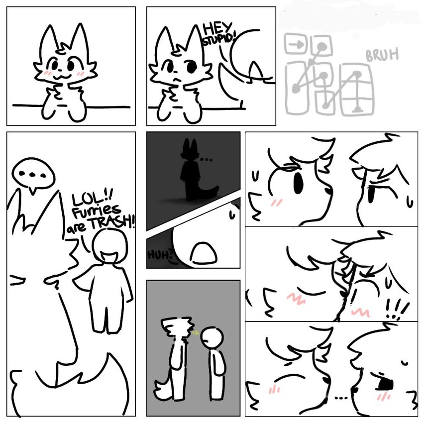 anon and silly cat (boy kisser (meme)) created by furkoko