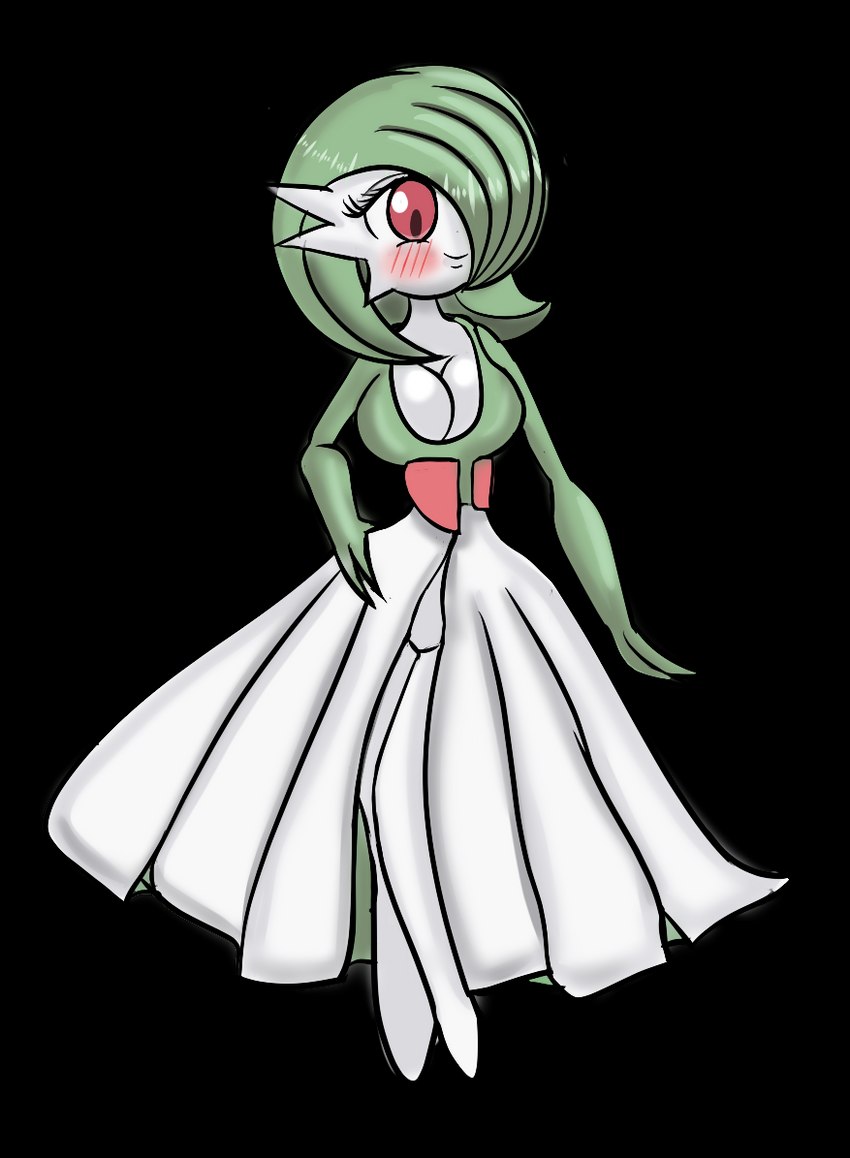 anthro big_breasts breasts clothed clothing female solo dianaladyshy nintendo pokemon daydra gardevoir generation_3_pokemon pokemon_(species) alpha_channel