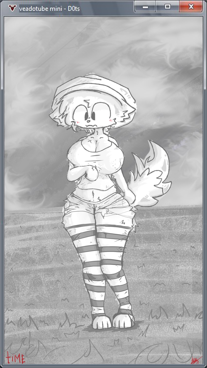 2000s_theme 4_toes adhesive_bandage anthro bandage beanie belly big_breasts big_head biped black_text_outline blush bodily_fluids breasts cheek_tuft clothed clothing cloud crossgender detailed_background dreamcore ear_tuft ears_down facial_tuft feet female female_anthro footwear fur furniture grass grass_field grassland grey_background grey_eyes grey_line_art grey_sky hair hat head_tuft headgear headwear legwear logo monotone_background navel nipple_outline pattern_clothing pattern_footwear pattern_legwear pattern_socks pivoted_ears plant ragged_clothing raised_tail red_text screencap_redraw self_insert shadow shirt silly silly_face simple_background sky socks solo striped_clothing striped_footwear striped_legwear striped_socks stripes t-shirt tail tail_tuft text thick_thighs toes toony topwear tuft tufted_fur white_beanie white_body white_clothing white_cloud white_clouds white_fur white_hat white_headwear white_nose white_text wide_hips window_(computing) wolf_ears dotx microsoft microsoft_windows pngtuber vtuber windows_7 thanel canid canine canis mammal wolf 9:16 digital_drawing_(artwork) digital_media_(artwork) english_text half-length_portrait hi_res line_art paint_tool_sai_(artwork) portrait shaded signature widescreen