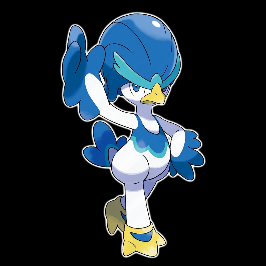 3_fingers ambiguous_gender anthro beak blue_body blue_eyes blue_feathers feathers fingers looking_up outline pose raised_hand solo thick_calves thick_leg thick_thighs white_body white_feathers white_outline wide_hips yellow_beak unknown_artist nintendo pokemon generation_9_pokemon pokemon_(species) quaxwell 1:1 2022 absurd_res alpha_channel digital_drawing_(artwork) digital_media_(artwork) hi_res official_art