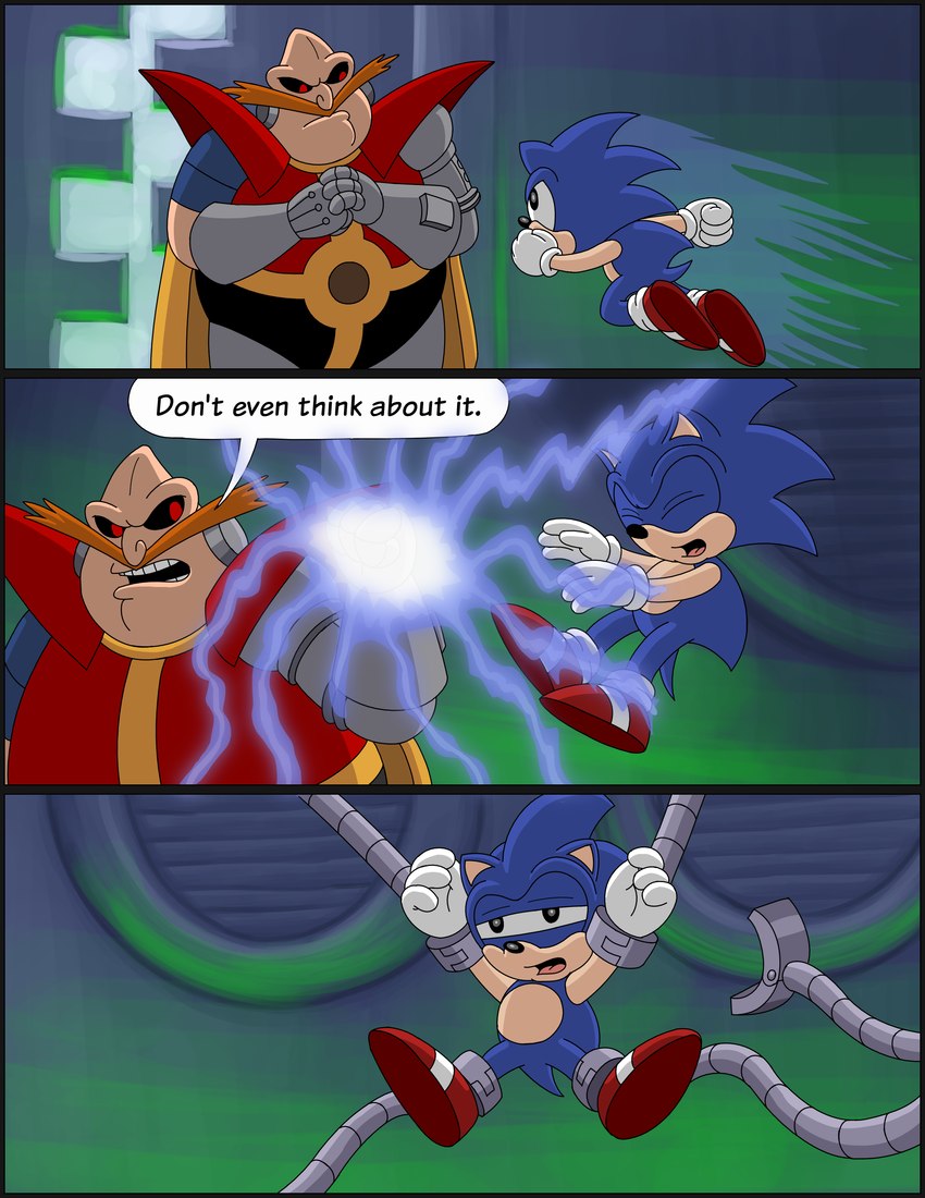 captured dialogue text omatic sega sonic_the_hedgehog_(satam) sonic_the_hedgehog_(series) dr._eggman sonic_the_hedgehog eulipotyphlan hedgehog human mammal absurd_res comic english_text hi_res