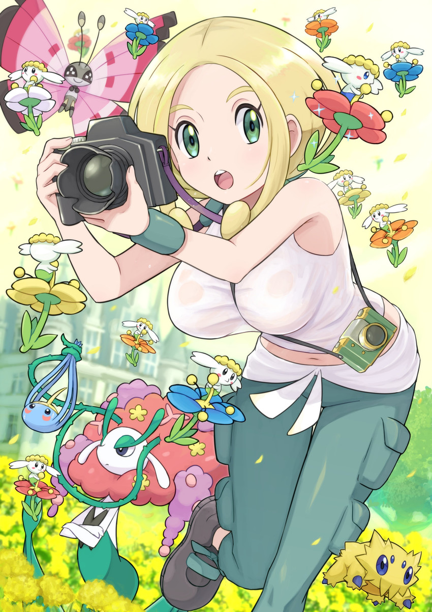 big_breasts blonde_hair blue_body blue_eyes blush bottomwear breasts camera clothing denim denim_bottomwear denim_clothing female feral flower fur green_eyes group gym_leader hair human_focus jeans not_furry_focus pants pink_wings plant solo_focus vines white_body wings yellow_body yellow_fur pokemoa game_freak nintendo pokemon viola_(pokemon) arachnid arthropod blue_flower_flabebe butterfly flabebe florges generation_3_pokemon generation_5_pokemon generation_6_pokemon human insect joltik lepidopteran mammal meadow_vivillon orange_flower_flabebe pokemon_(species) red_flower_flabebe red_flower_florges shiny_pokemon spider surskit vivillon white_flower_flabebe yellow_flower_flabebe absurd_res hi_res