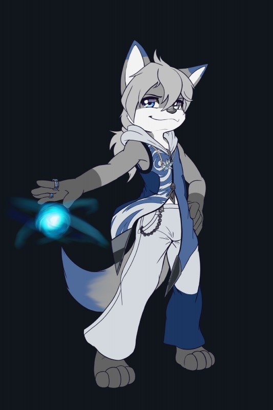 anthro fur hair magic male solo young young_anthro kline maverick_skye canid canine fox mammal 2:3 absurd_res hi_res