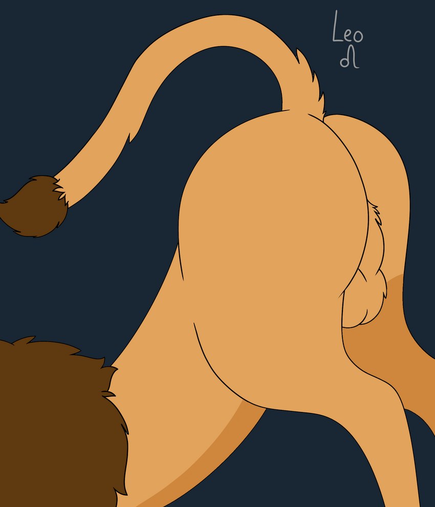 balls butt feral genitals male presenting presenting_hindquarters solo fartsniffer69 western_zodiac leo_(zodiac) felid feline lion mammal pantherine hi_res