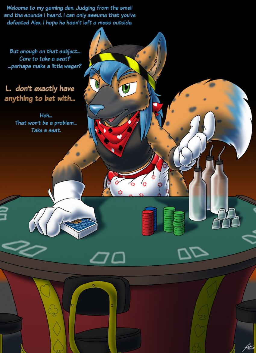Rule 34 Dev - general:[anthro blue_hair clean_diaper clothed  clothing diaper fur hair laxative looking_at_viewer male  markings pantsless poker poker_chip poker_table smile smug  solo spots spotted_body ...
