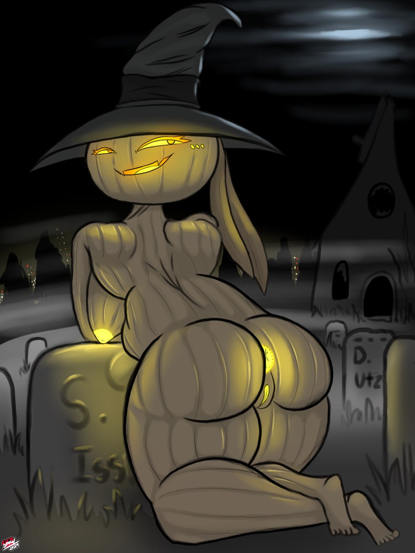 anus areola bent_over big_butt blush blush_lines breasts butt cemetery chapel church city city_background city_lights clothing crossed_legs female fog food for_a_head fruit genitals glowing glowing_anus glowing_areola glowing_eyes glowing_genitalia glowing_mouth glowing_nipples glowing_pussy glowing_tongue grass hat headgear headwear holidays jack-o'-lantern kneeling leaf leaf_hair light looking_back moonlight mostly_nude night nipples nude nude_female plant plant_hair presenting presenting_anus presenting_hindquarters presenting_pussy propositioning pseudo_hair pumpkin pumpkin_head pussy smile smug smug_grin solo thick_thighs tombstone tongue tree witch_hat drow462 halloween jacqueline_spice elemental_creature elemental_humanoid flora_fauna humanoid object_head plant_humanoid 3:4 hi_res