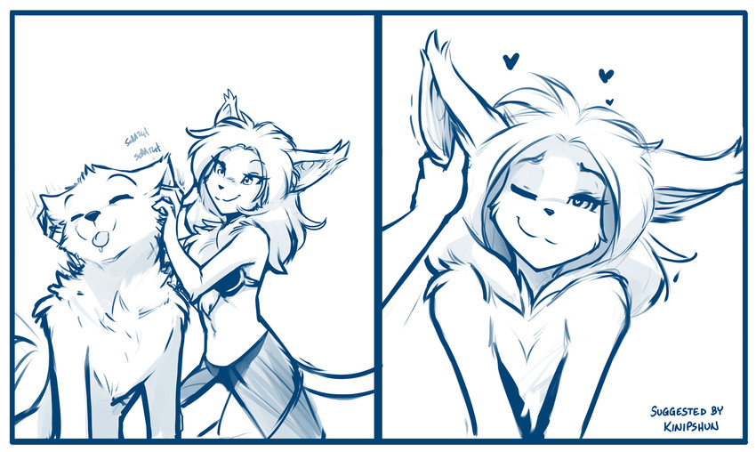 :3 =_= =w= anthro bikini blep bodily_fluids border casual_nudity chest_tuft clothed clothing drooling duo ear_scratch eyes_closed female fluffy half-closed_eyes heart_symbol looking_pleasured male midriff narrowed_eyes nude one_eye_closed saliva scratches scratching simple_background skimpy smile swimwear tongue tongue_out tuft two-piece_swimsuit white_background white_border conditional_dnp tom_fischbach twokinds female_snow_basitin wolfie_(twokinds) basitin canid canine canis keidran mammal wolf 2021 adobe_photoshop_(artwork) blue_and_white comic digital_media_(artwork) hi_res monochrome sketch