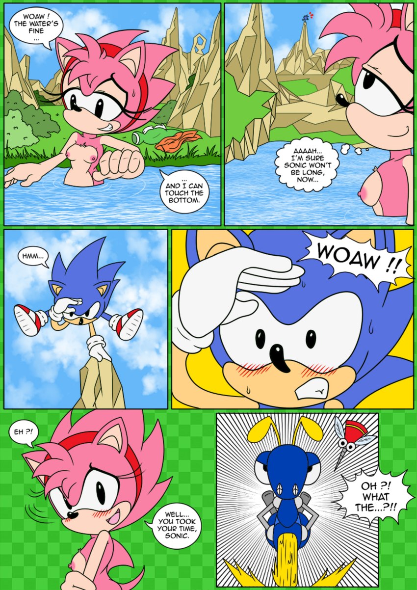 anthro attack blush blush_lines duo female machine male nude skinny_dipping thin_calves raianonzika classic_sonic_(universe) sega sonic_the_hedgehog_(series) amy_rose classic_amy_rose classic_sonic sonic_the_hedgehog anton_(badnik) badnik eulipotyphlan hedgehog mammal needlenose_(badnik) robot comic hi_res