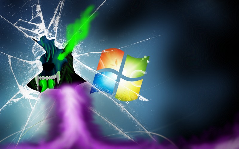 ambiguous_gender fangs green_eyes looking_at_viewer snarfalarkus solo teeth runicnature third-party_edit microsoft microsoft_windows windows_7 shadowfang demon monster 16:10 wallpaper widescreen