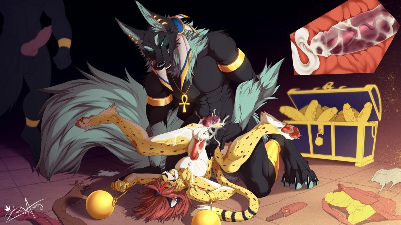 anubis and snowcheetah (middle eastern mythology and etc) created by hazakyaracely