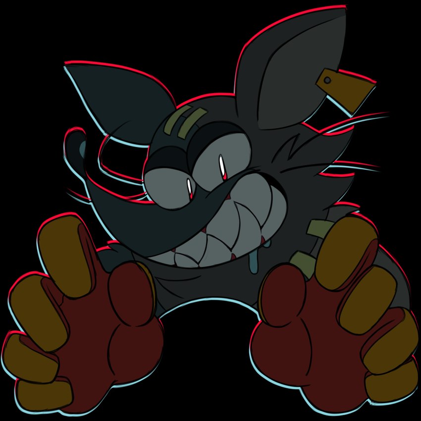 5_fingers angry anthro arm_scar big_ears big_nose big_teeth black_background black_nose bodily_fluids chest_tuft clothing creepy creepy_face creepy_smile dripping drooling ear_piercing ear_tag facial_scar fingers fur gloves grey_body grey_ears grey_face grey_fur grey_head grin grinning_at_viewer half-closed_eyes handwear head_scar looking_at_viewer male mostly_nude_anthro mostly_nude_male narrowed_eyes naughty_face naughty_smile orange_clothing orange_gloves orange_handwear outline piercing reaching reaching_towards_viewer red_eyes saliva saliva_drip saliva_on_chin scar scary sharp_teeth simple_background smile solo teeth toony toothy_grin tuft whiskers wide_grin wide_smile 8-bit-britt mad_rat_dead nippon_ichi_software mad_rat_(mad_rat_dead) mammal murid murine rat rodent 1:1 bust_portrait digital_media_(artwork) hi_res portrait