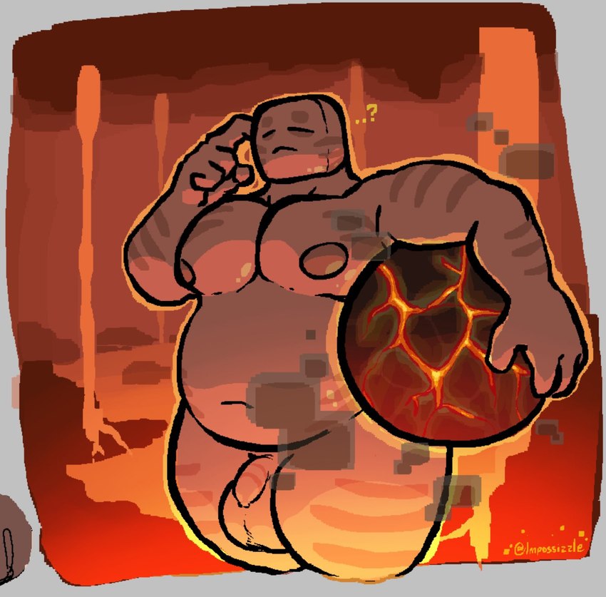 4_fingers anthro anthrofied areola balls detailed_background fingers genitals humanoid_genitalia humanoid_penis male navel nude overweight overweight_anthro overweight_male penis question_mark solo white_body impossizzle microsoft minecraft mojang xbox_game_studios ghast_(minecraft) 2024 digital_drawing_(artwork) digital_media_(artwork) hi_res