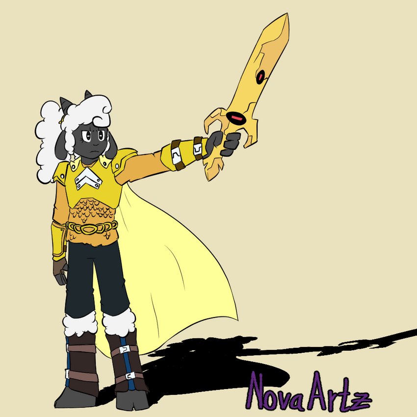 armor clothed clothing melee_weapon solo sword weapon novaarts cult_of_the_lamb massive_monster_(studio) lamb_(cult_of_the_lamb) bovid caprine mammal sheep 1:1 digital_media_(artwork)