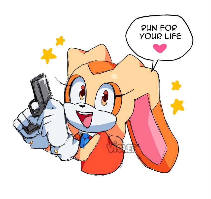 amber_eyes anthro biped black_nose clothed clothed_anthro clothed_female clothing countershading dialogue dress female female_anthro floppy_ears gloves gun handgun handwear heart_symbol holding_gun holding_handgun holding_object holding_ranged_weapon holding_weapon humor long_ears looking_at_viewer lop_ears open_mouth pink_tongue pistol ranged_weapon red_clothing red_dress simple_background sleeveless_dress solo speech_bubble talking_to_viewer tan_body tan_skin teeth text threatening threatening_with_weapon tongue weapon white_background white_body white_clothing white_countershading white_gloves white_handwear young young_female violetmadness7 delet_this sega sonic_the_hedgehog_(series) cream_the_rabbit lagomorph leporid mammal rabbit 2022 digital_media_(artwork) english_text half-length_portrait hi_res meme portrait reaction_image