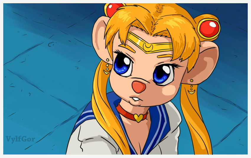 gadget hackwrench and sailor moon (sailor moon redraw challenge and etc) created by vylfgor