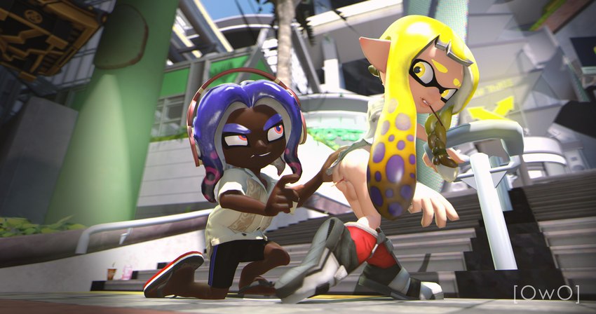 anal anal_penetration angry anus backsack balls blush bottomwear butt clothed clothing day detailed_background duo electronics female food food_fetish food_in_ass food_insertion food_play footwear genitals gynomorph headphones hiro_(splatoon) improvised_sex_toy intersex looking_at_another male male/female open_mouth outside penetration plant pointy_ears pseudo_hair red_eyes shoes shorts sky teeth tentacle_hair tentacles topwear veronika_(splatoon) yellow_eyes owo_sfm nintendo pocky splatoon inkling_girl octoling_boy cephalopod humanoid inkling marine mollusk octarian octoling 3d_(artwork) absurd_res digital_media_(artwork) hi_res source_filmmaker_(artwork) trans_(lore) trans_woman_(lore)