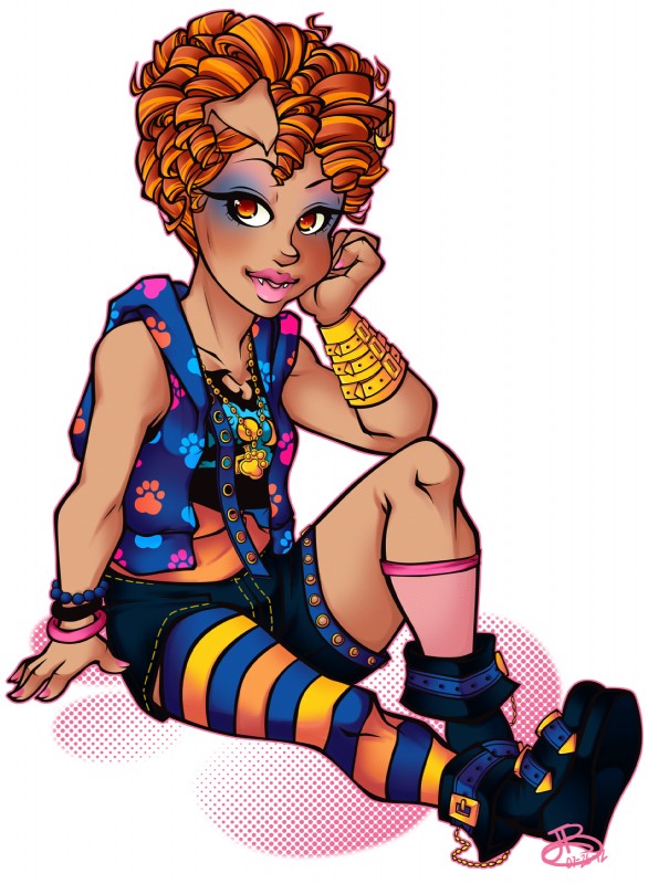 amber_eyes boots bracelet clothing eyeshadow fangs female footwear hair jewelry lips looking_at_viewer makeup necklace orange_hair pink_lips shoes simple_background solo teeth white_background unknown_artist mattel monster_high mythology howleen_wolf canid canine humanoid mammal mythological_canine mythological_creature werecanid werecanine werecreature werewolf 2012 hi_res