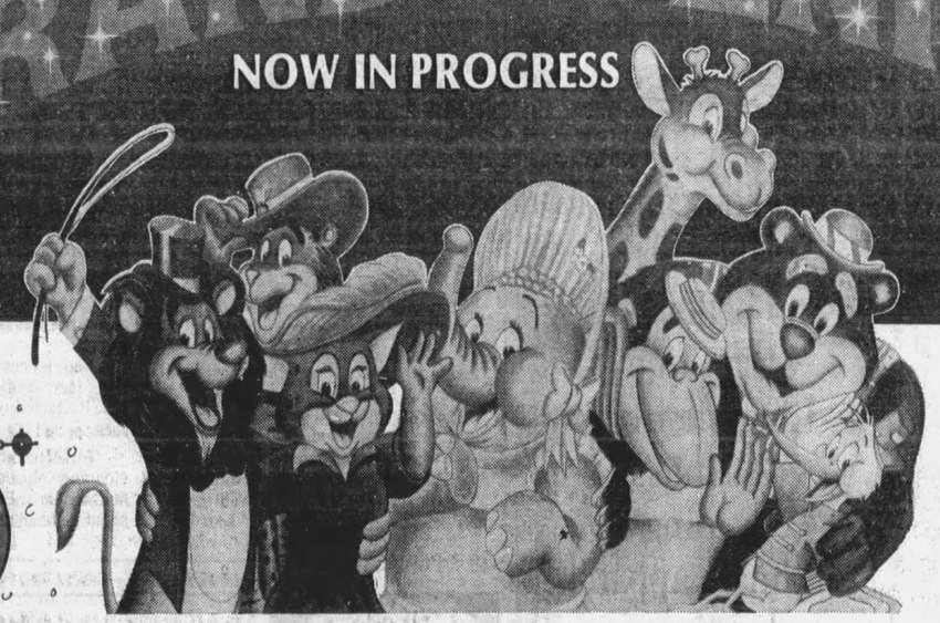 barney bear, lionel the lucky lion, ellie elephant, charlie chimp, gerry giraffe, and etc (circus playhouse food and emporium and etc) created by don keenan