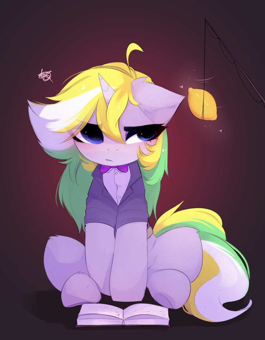 clothed clothing eyebrows eyelashes female feral food fruit horn lemon plant solo corruptedluna magnaluna hasbro my_little_pony mythology equid equine mammal mythological_creature mythological_equine unicorn 2021 absurd_res digital_media_(artwork) hi_res