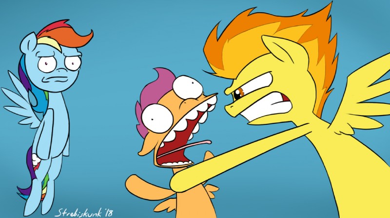 ambiguous_gender cutie_mark female group hair multicolored_hair parody pink_hair strangling teeth tongue tongue_out wings ಠ_ಠ strebiskunk friendship_is_magic hasbro my_little_pony mythology the_simpsons bart_simpson rainbow_dash_(mlp) scootaloo_(mlp) spitfire_(mlp) wonderbolts_(mlp) animal_humanoid equid equid_humanoid equine equine_humanoid humanoid mammal mammal_humanoid mythological_creature mythological_equine pegasus crossover