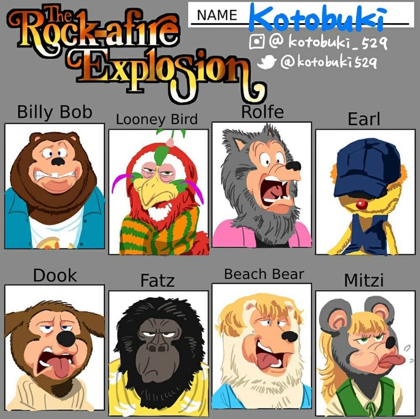 anthro bored clothed clothing disgust female fur group male scared shocked text white_body white_fur kotobuki529 creative_engineering_incorporated showbiz_pizza_place the_rock-afire_explosion beach_bear billy_bob_brockali dook_larue earl_schmerle fatz_geronimo_(character) looney_bird mitzi_mozzarella rolfe_dewolfe ape avian bear bird brown_bear canid canine canis domestic_dog gorilla grizzly_bear haplorhine looney_bird_(species) mammal mouse murid murine polar_bear primate rodent ursine wolf digital_media_(artwork) english_text hi_res