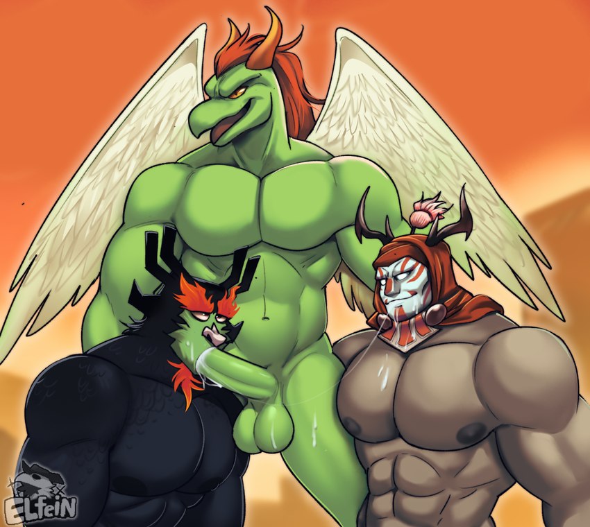 aku, enkidu, and gilgamesh (final fantasy and etc) created by elfein