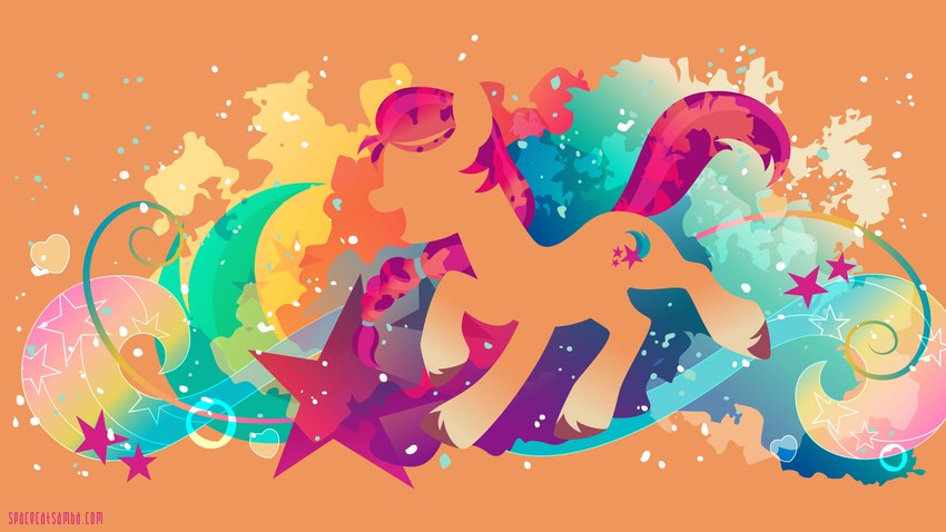 abstract_background cutie_mark female feral frutiger_metro hooves leg_markings markings silhouette socks_(marking) solo text sambaneko hasbro mlp_g5 my_little_pony sunny_starscout_(mlp) earth_pony equid equine horse mammal pony 16:9 4k absurd_res hi_res orange_theme url wallpaper widescreen