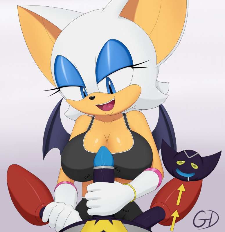 anthro big_breasts bra breasts clothing duo erection female genitals handjob male penile penis sex smile sports_bra underwear gevind sega sonic_the_hedgehog_(series) sonic_x bokkun rouge_the_bat bat mammal 2015 absurd_res hi_res