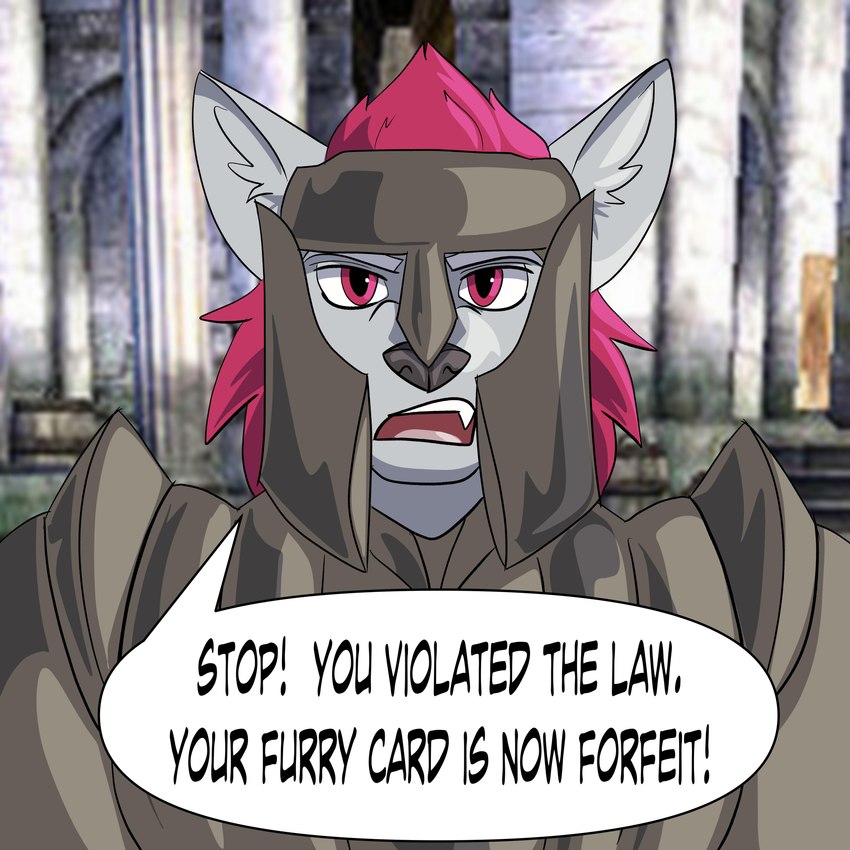 anthro armor dialogue hair headgear helmet humor looking_at_viewer male open_mouth solo talking_to_viewer text shreddyfox bethesda_game_studios microsoft oblivion the_elder_scrolls shreddy_(shreddyfox) canid canine fox mammal 1:1 2021 absurd_res english_text hi_res reaction_image