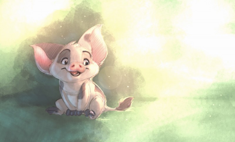 ambiguous_gender feral green_background looking_away open_mouth open_smile outside paws pig_nose simple_background sitting smile solo tail tail_tuft tuft carrot_(artist) disney moana pua_(moana) domestic_pig mammal suid suina sus_(pig) 2019 absurd_res digital_drawing_(artwork) digital_media_(artwork) hi_res portrait